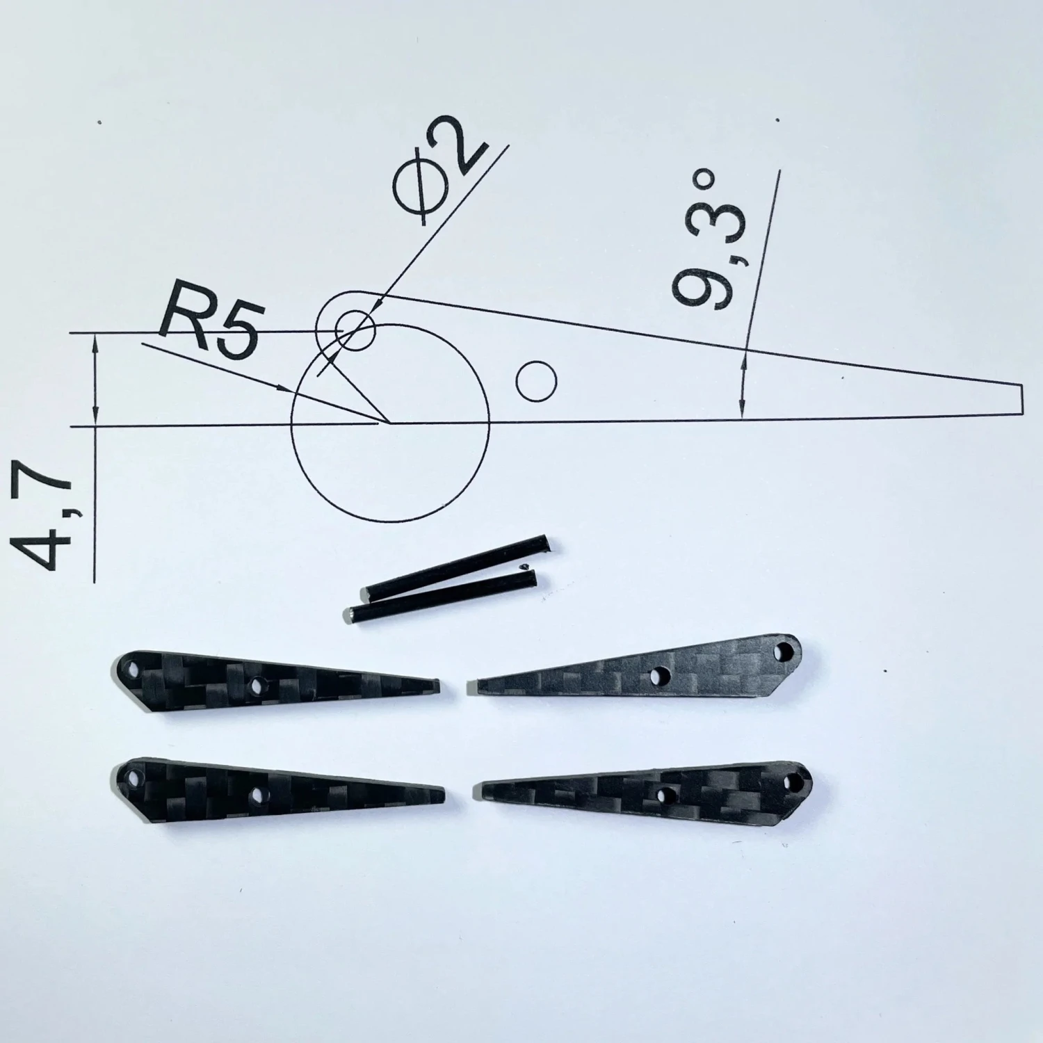CFK Control Horn 4.7mm 3 CFK Control Horn 4.7mm