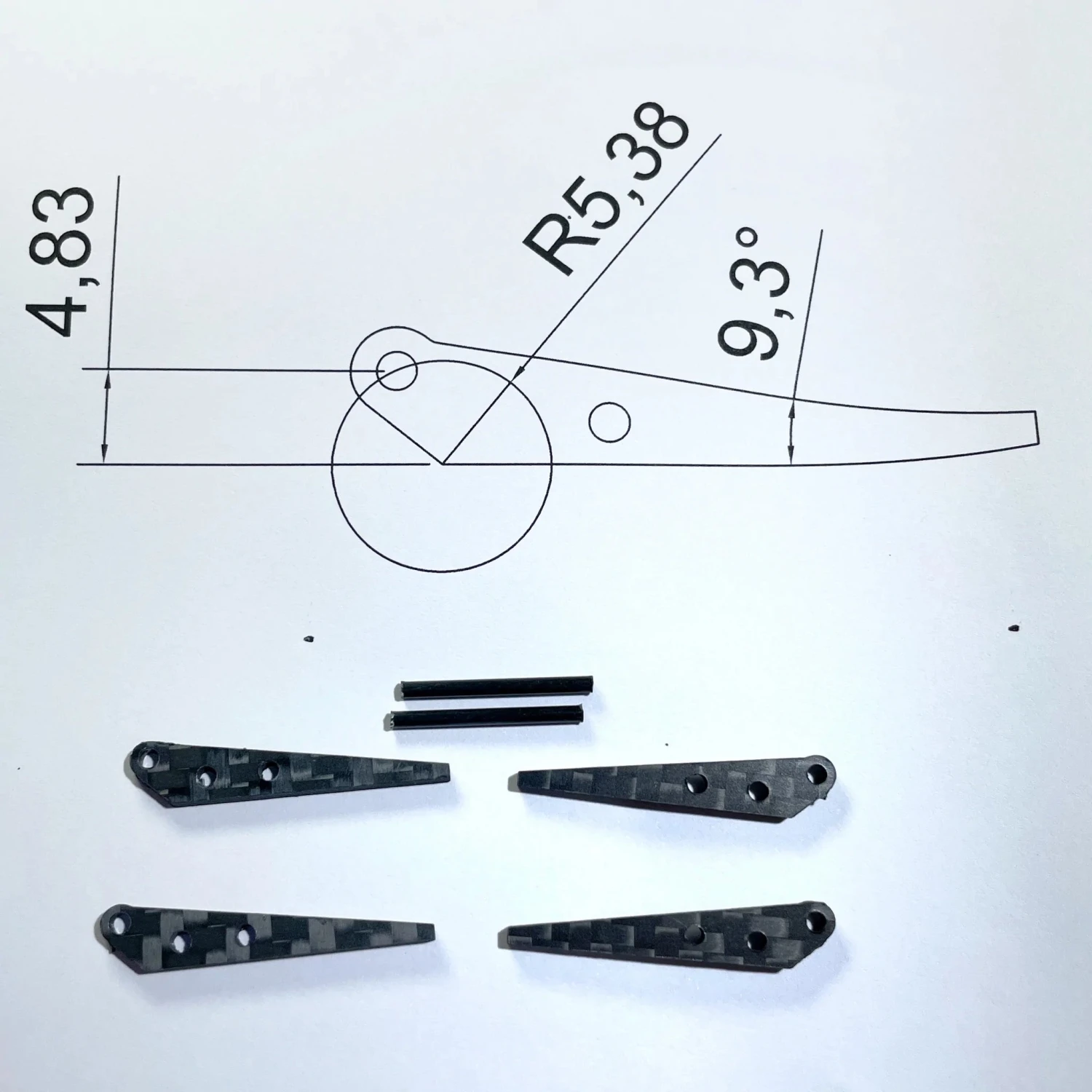 CFK Control Horn 4.83mm 3 CFK Control Horn 4.83mm