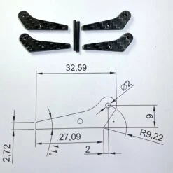 CFK Control Horn 9mm For DS