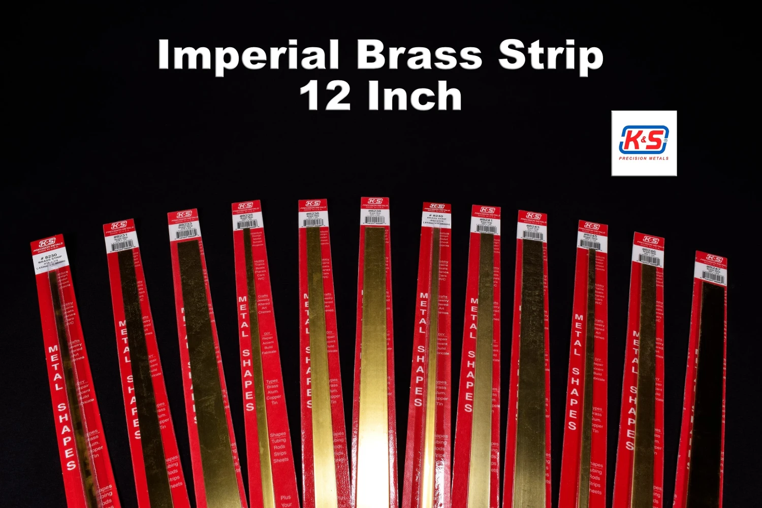 K&S .064" Thick 1/2" Wide Brass Strip 12" Long 3 K&S .064" Thick 1/2" Wide Brass Strip 12" Long