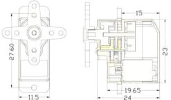 Emax ES08MDII Servo - 2Kg (27.77 Oz In), .10-sec - 13 Grams -Aloft Hobbies Shop es08mdiidrawing 1