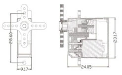 Emax ES3302 Thin Servo - 2.8Kg (38.88 Oz In), .10-sec - 12.4 Grams -Aloft Hobbies Shop es3302 size 2 1 1