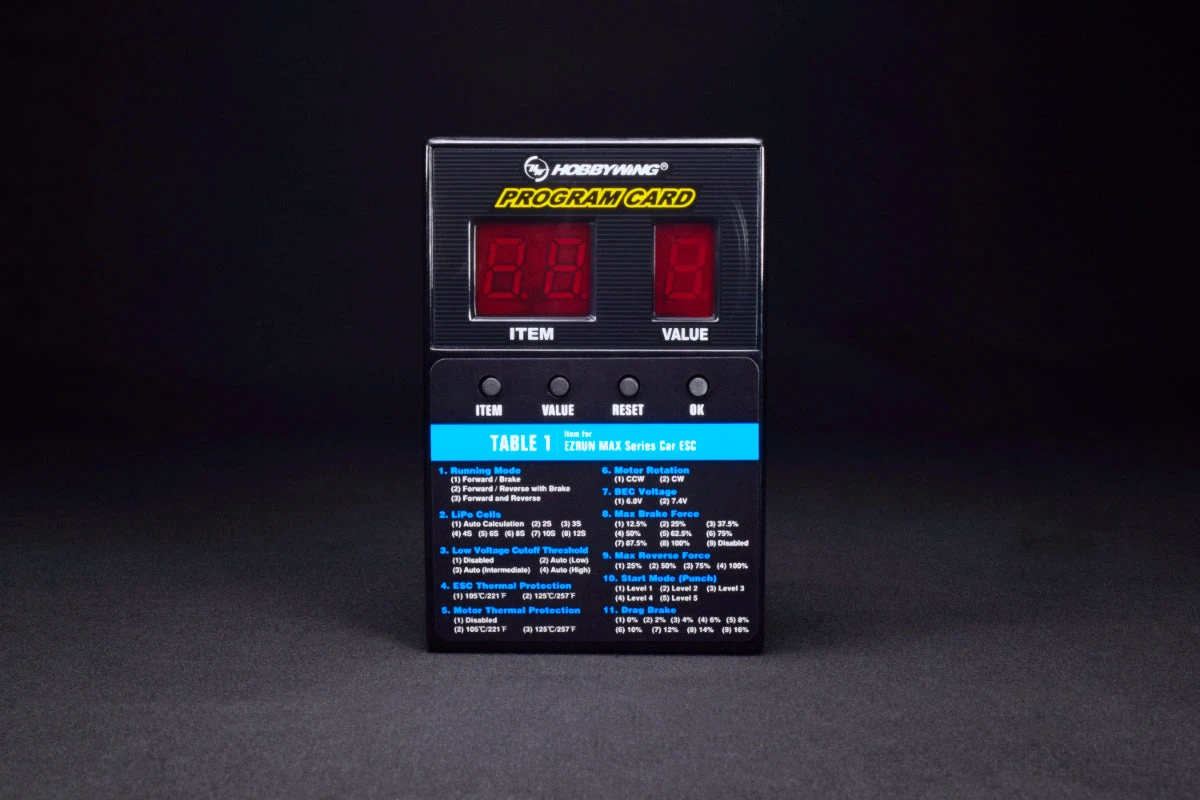 HobbyWing ESC Program Card (Works With FlyFun V5, Skywalker V2 ESCs) 3 HobbyWing ESC Program Card (Works With FlyFun V5, Skywalker V2 ESCs)