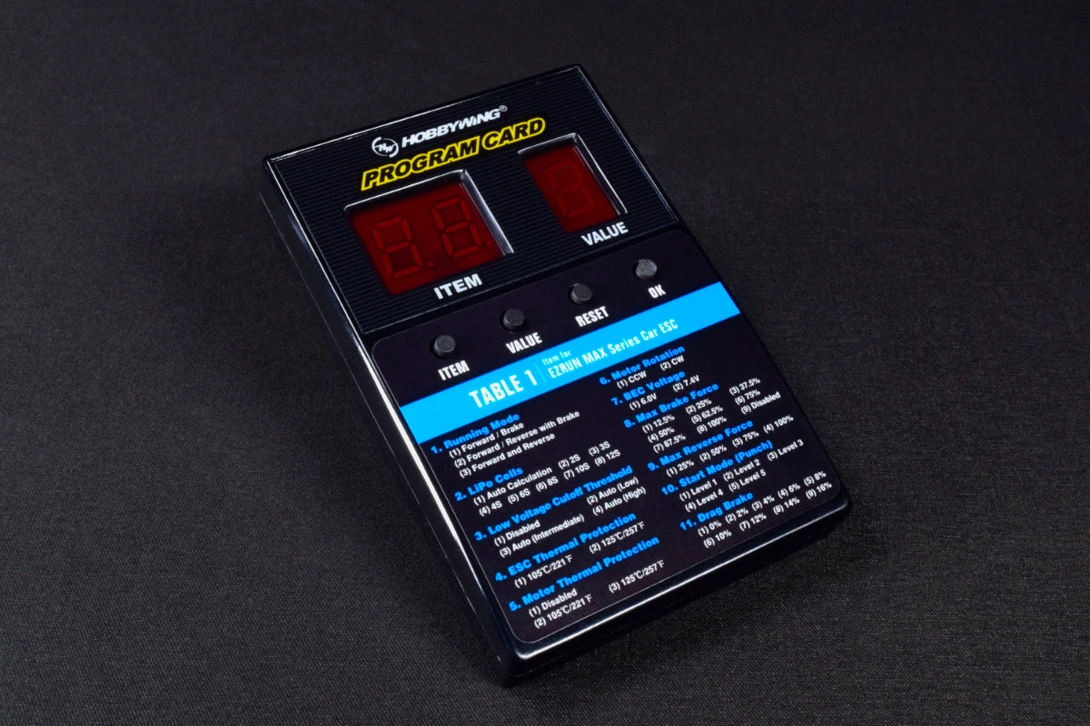 HobbyWing ESC Program Card (Works With FlyFun V5, Skywalker V2 ESCs) 4 HobbyWing ESC Program Card (Works With FlyFun V5, Skywalker V2 ESCs) - Image 2