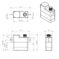 MKS HV6110 Mini Servo - 3.2 Kg (44.44 Oz-in), 0.10 Sec - Wide Voltage -Aloft Hobbies Shop hv61102 1