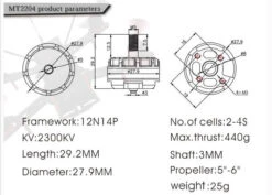 Emax MT2204 2300kv Cooling Series CCW -Aloft Hobbies Shop mt 2204 product param 1 2